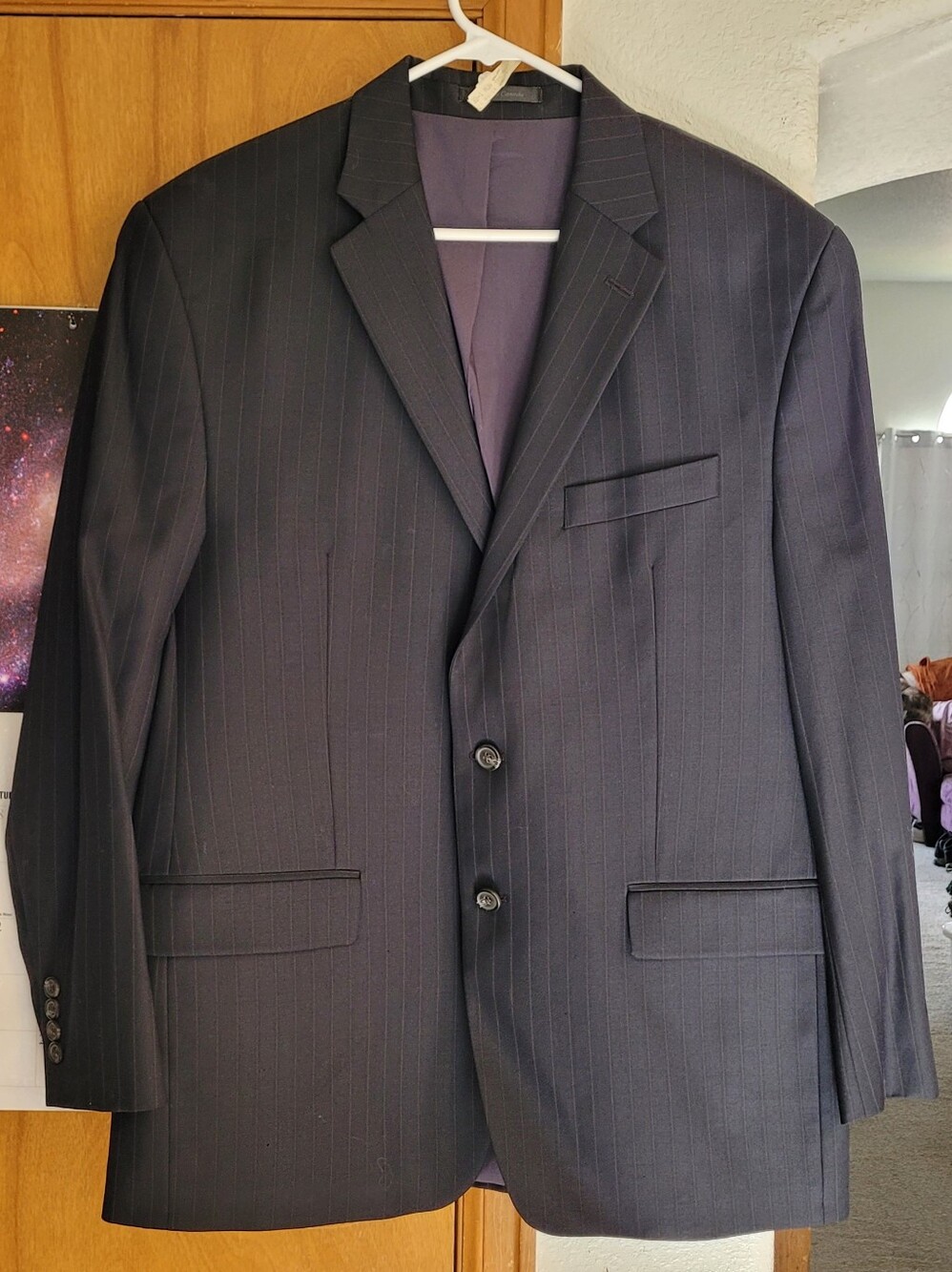 Ralph Lauren Navy Pinstripe Two-Button Suit Jacket